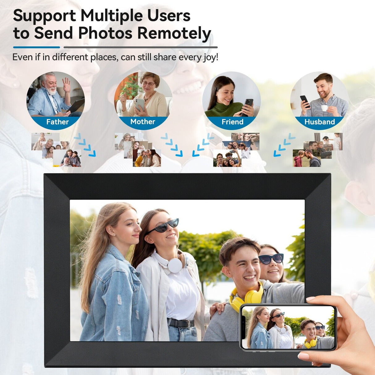 10,1 tum WiFi Digital Fotoram med 1080P HD Pekskärm Carvallo