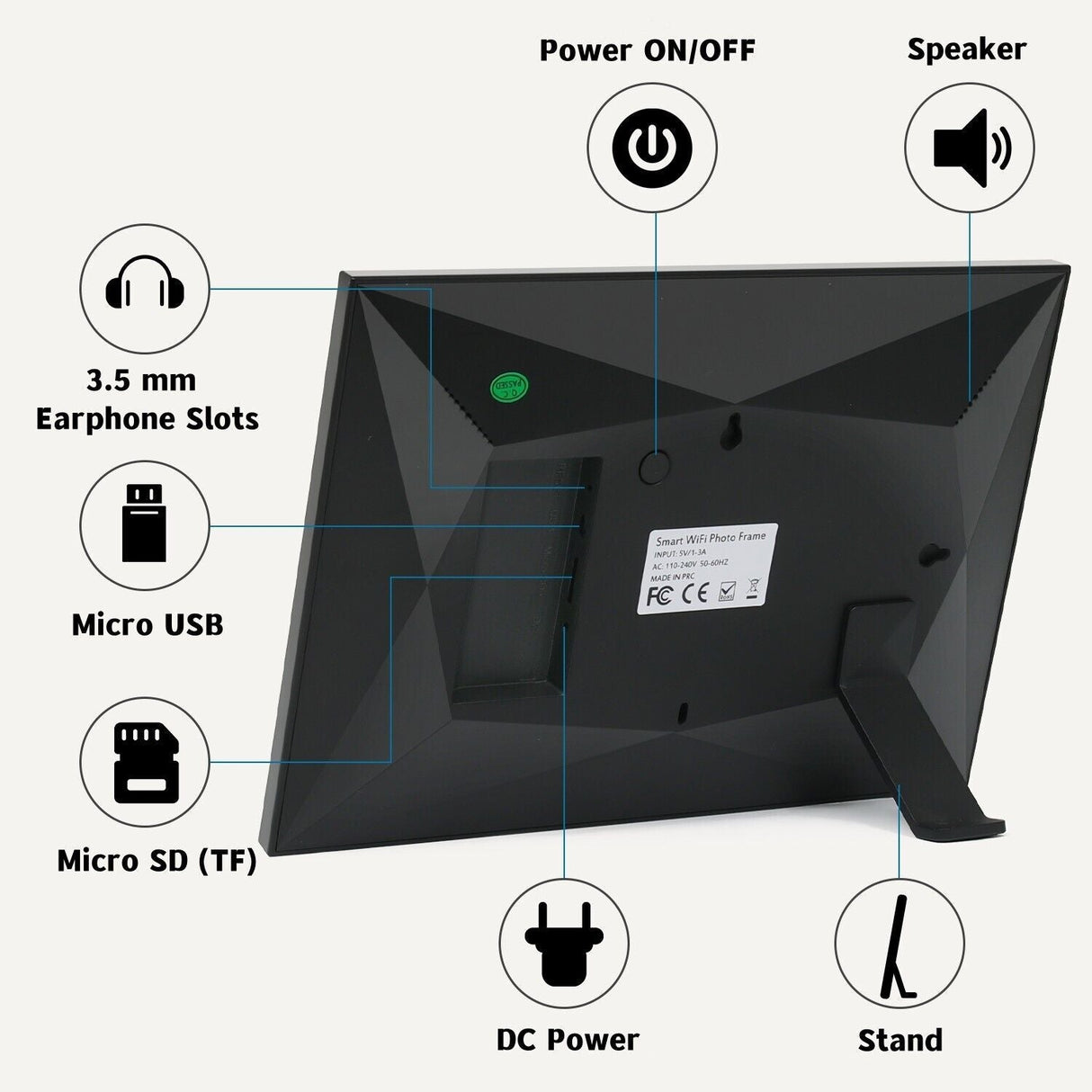 10,1 tum WiFi Digital Fotoram med 1080P HD Pekskärm Carvallo