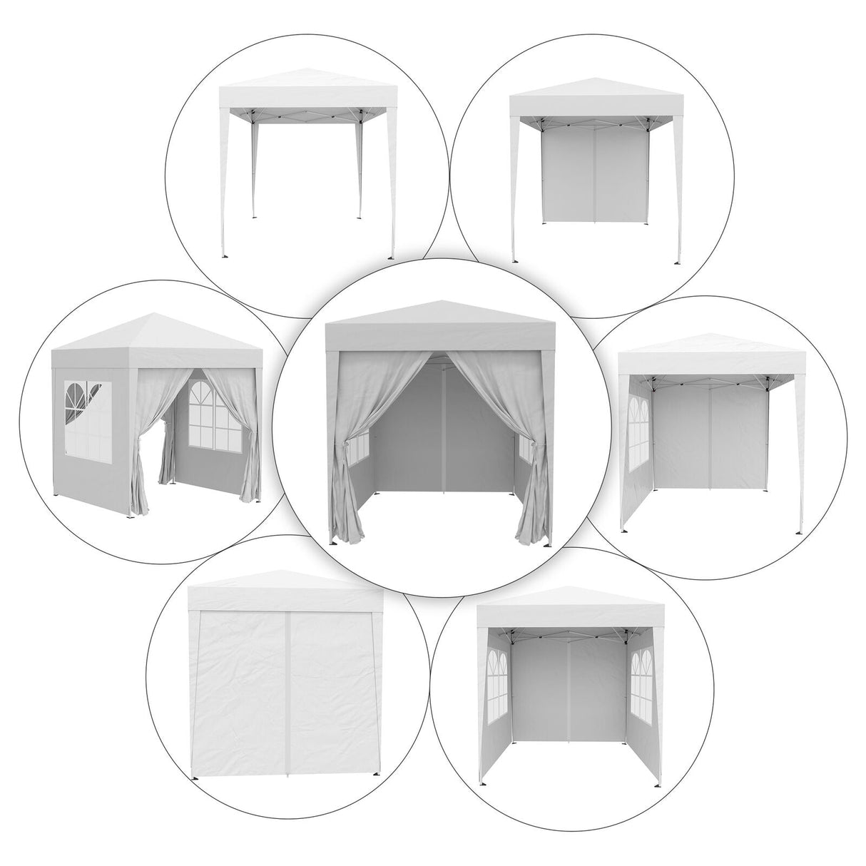 2m x 2m Utomhus Fällbar Gazebo Tält - Pop Up Partytält Carvallo