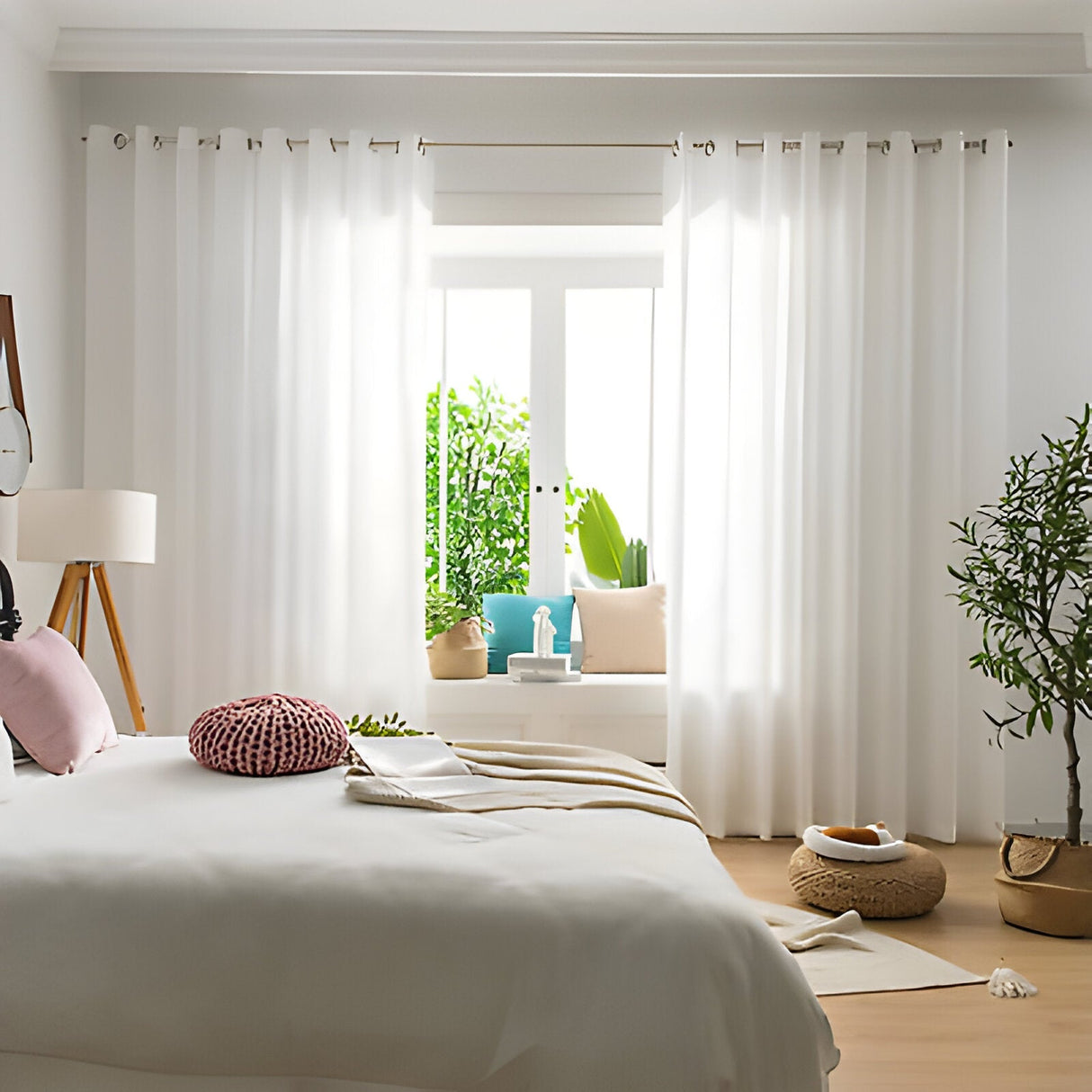 HikariVeil Gardiner - Japansk Stil Halvgenomskinliga Integritetsgardiner Carvallo