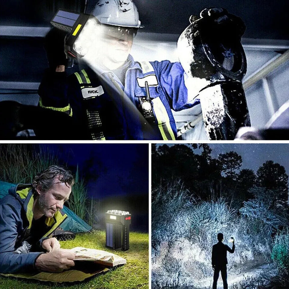 Solenergi LED ficklampa – Vattentät, kraftfull handstrålkastare med litiumbatteri Carvallo