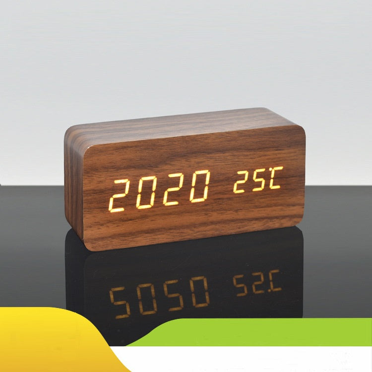 Väckarklocka Digital Trä LED Skärm Carvallo