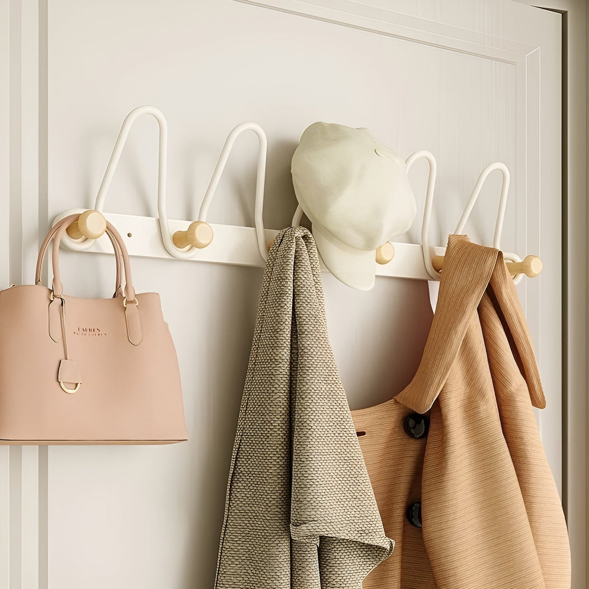 Hängande väggkrokar med dubbla rader - praktisk hängande förvaring för dörrar eller väggar Carvallo