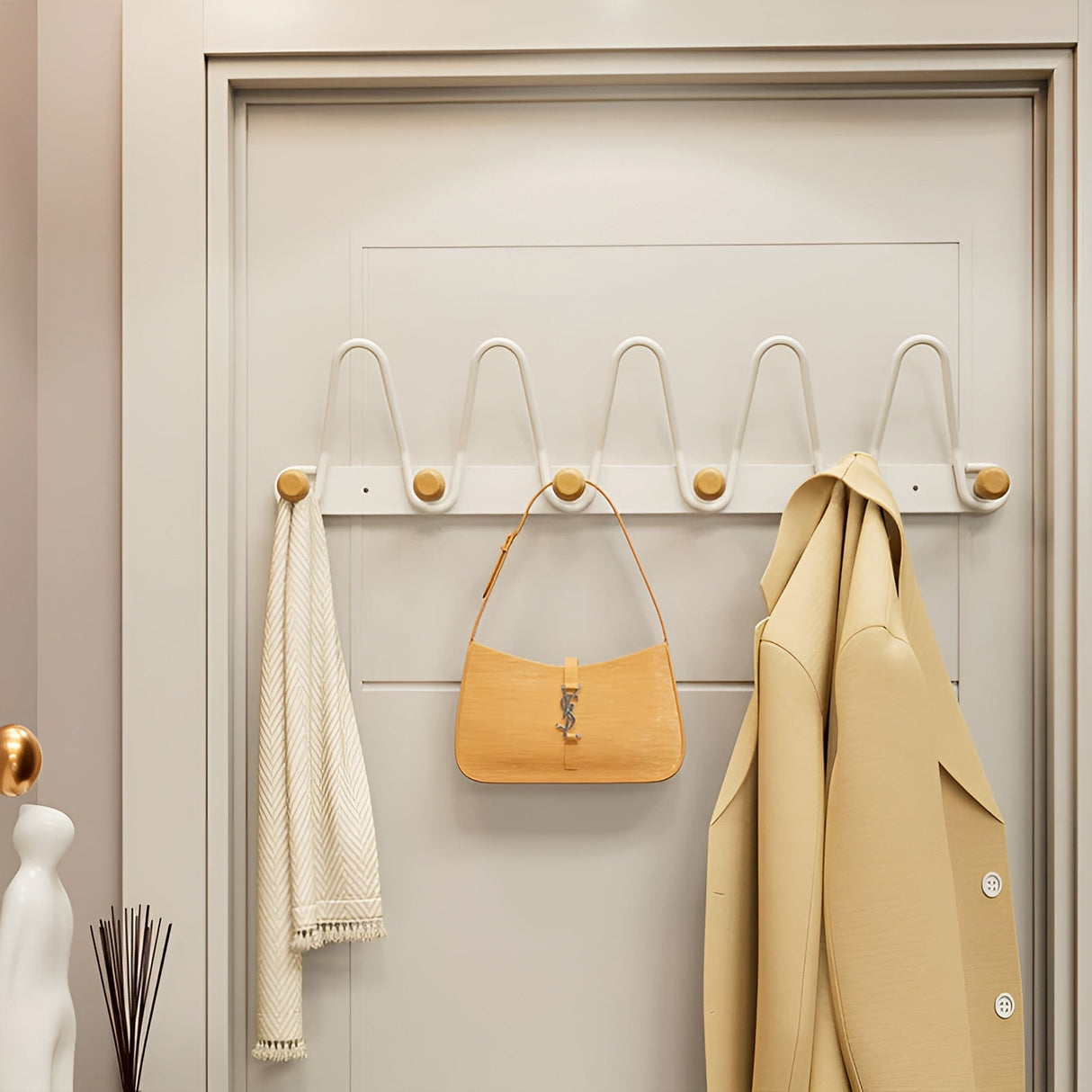 Hängande väggkrokar med dubbla rader - praktisk hängande förvaring för dörrar eller väggar Carvallo