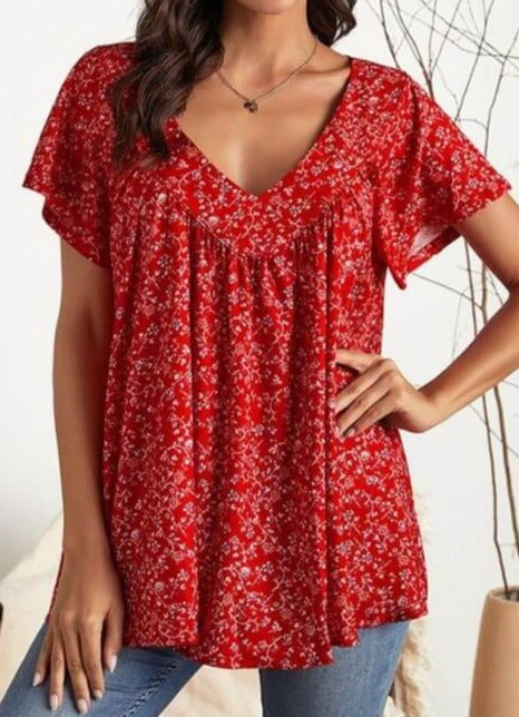 Sommar kvinna Tee-Clothes for women-Hemnix-Burgundy ärm-S-Hemnix