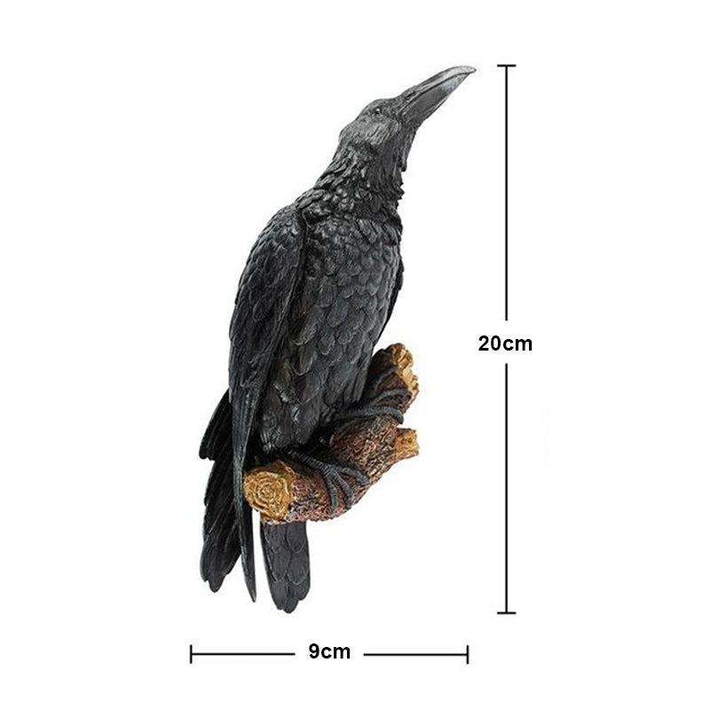 ShadowRaven - Realistisk dekorativ kråka med detaljeret design til hjem og have Carvallo