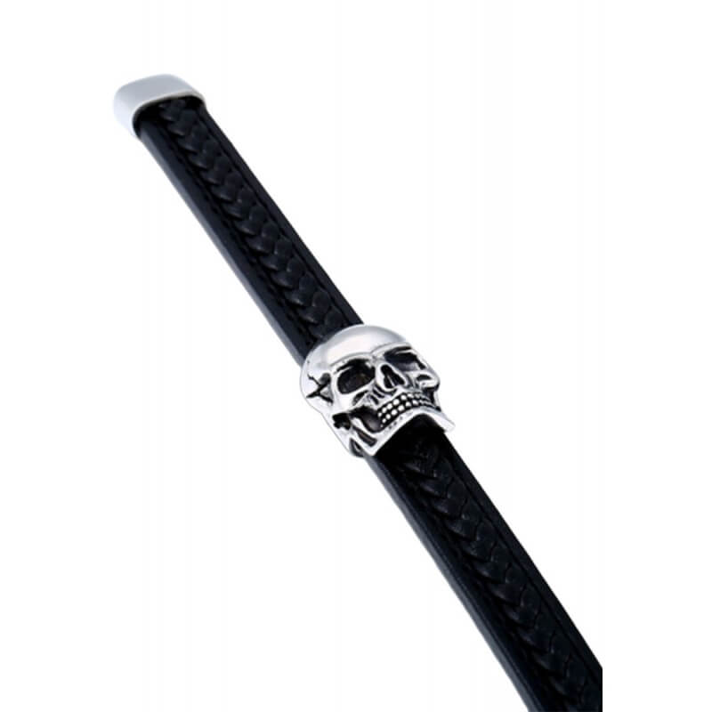 Stål Punk Skull läder armband Bellasverige