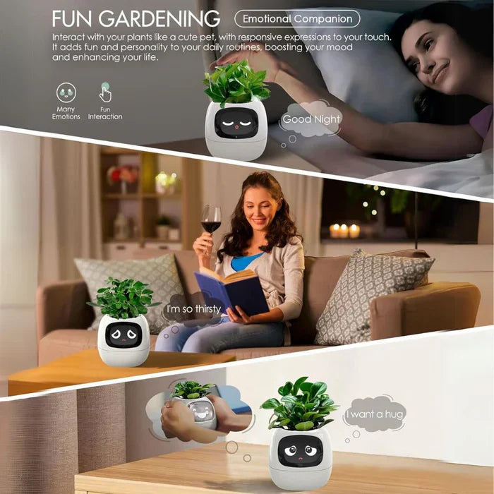 Rayvia Smart Blomkruka med AI-sensorer – Interaktiv Krukväxt för Enkel Växtskötsel Carvallo