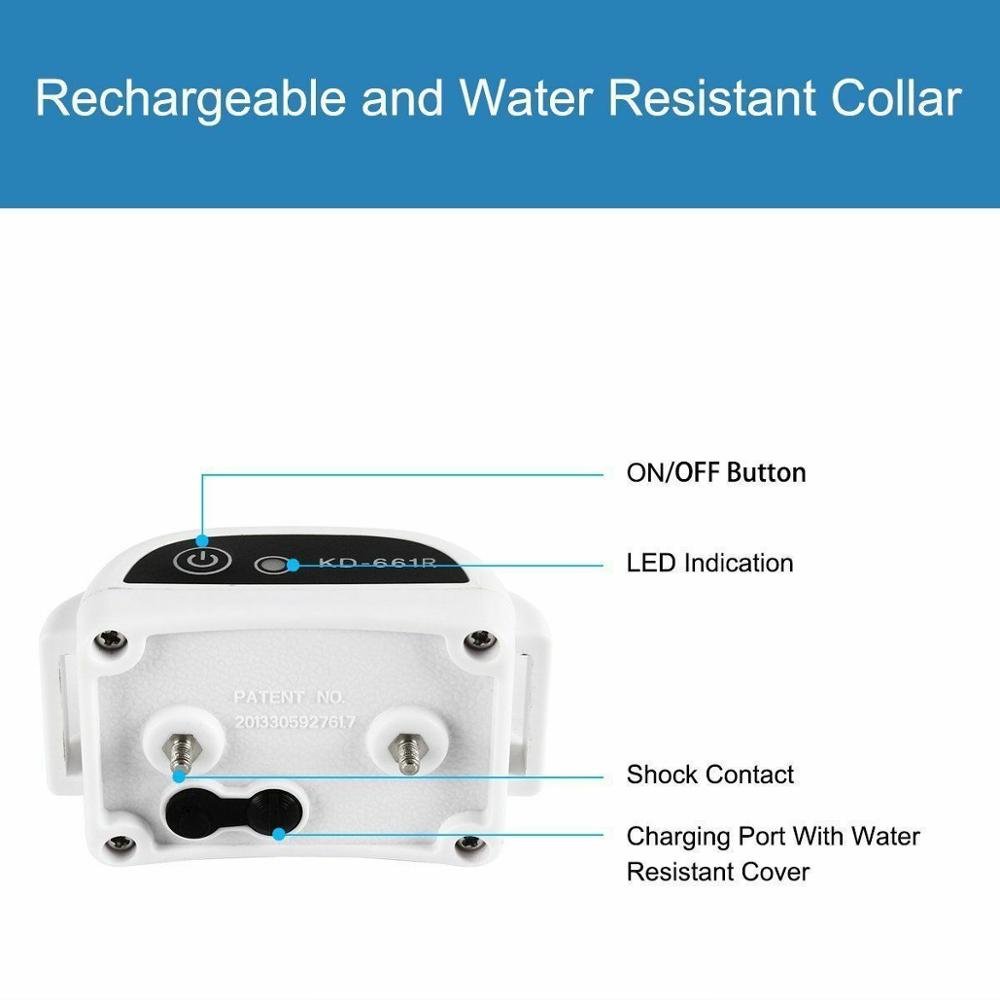 Hundstängsel trådlöst vattentåligt träningshalsbandsystem Carvallo