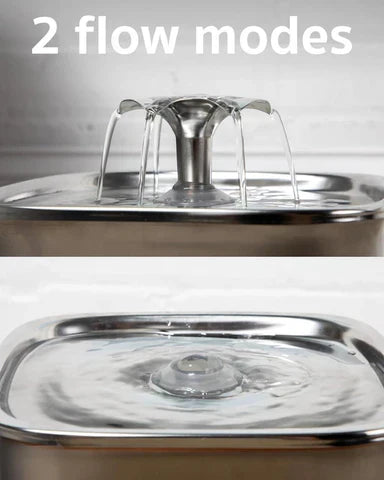 Luxora Rostfritt Stålfats Kattvatten Fontän med Filter Carvallo