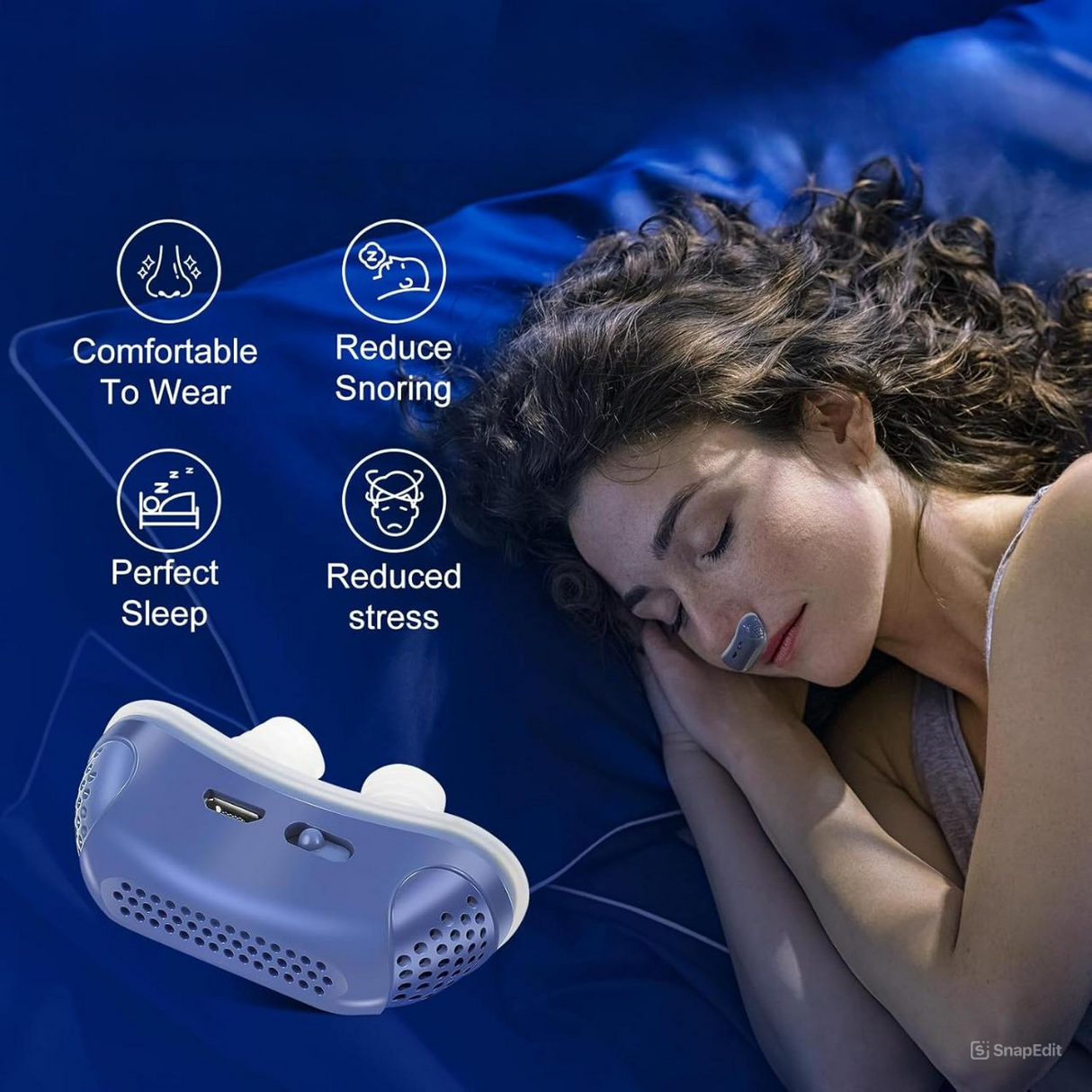 Anti Snoring Device Rechargeable Nasal CPAP Hjälp Carvallo