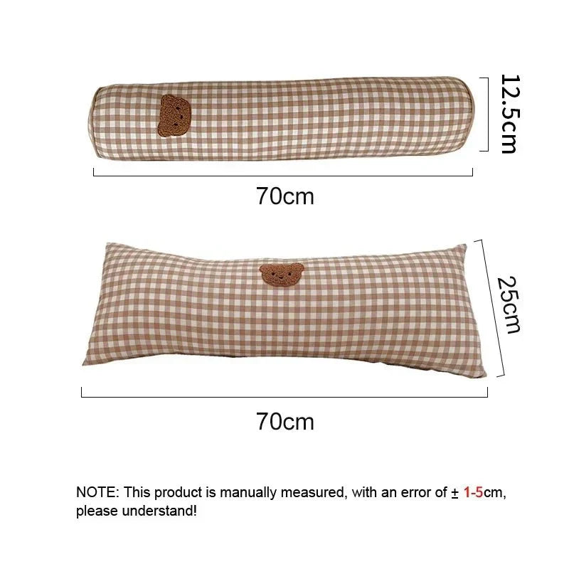 Mjuk Broderad Nallebjörns Kudde - Rund Ekologisk Kudde Carvallo