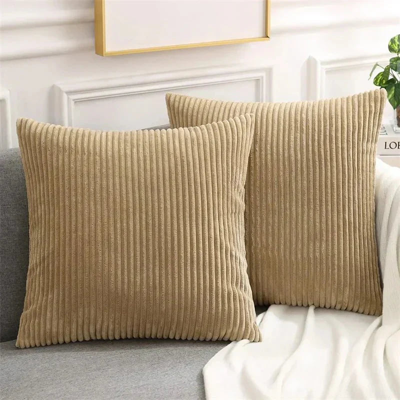 Fluffigt Corduroy Kuddfodral med Randigt Mönster Hemnix