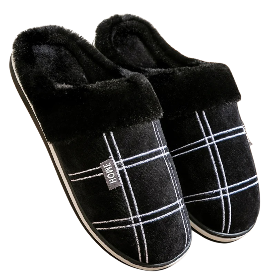 Flock Striped Inomhustofflor för herrar Hemnix
