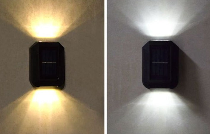 Carvallo Solar Utomhusväggljus med stjärnljuseffekt | Väderbeständig & Automatisk | Varm & Kallvit | Elegant design Carvallo