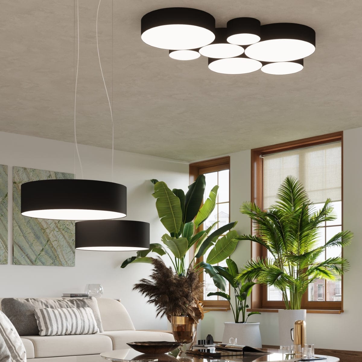 Arena Designer Taklampa - Svart - 1xE27 LED - Modern PVC Armatur Carvallo