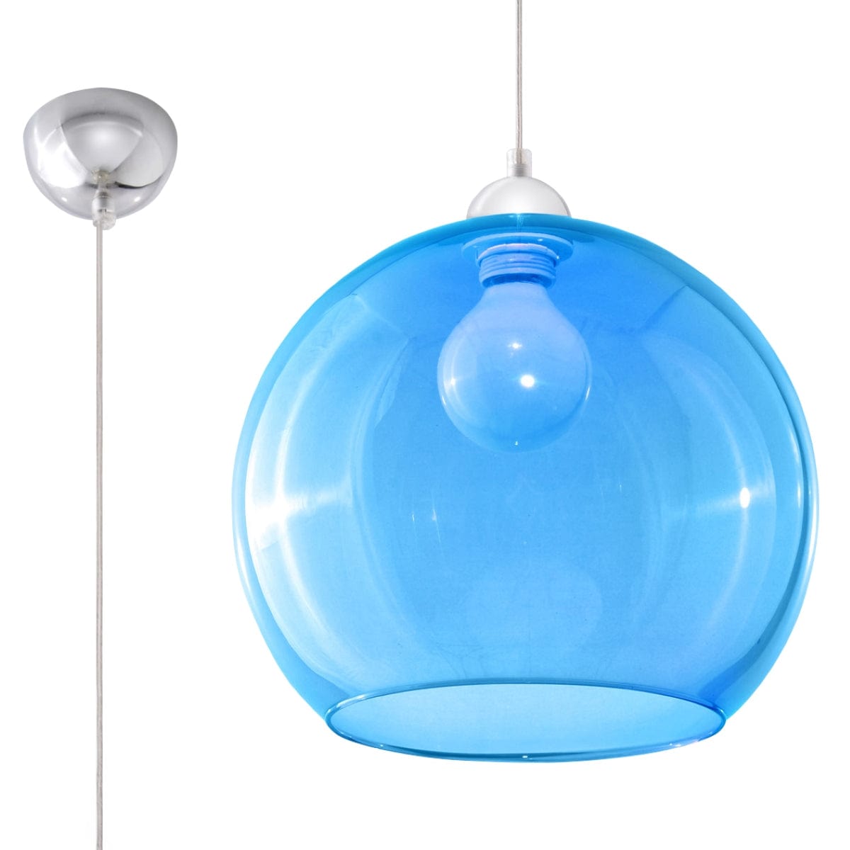 BALL Glaspendellampa - Sphärdesign - 8 färgalternativ - E27-lampa kompatibel - Jämn ljusdistribution Carvallo