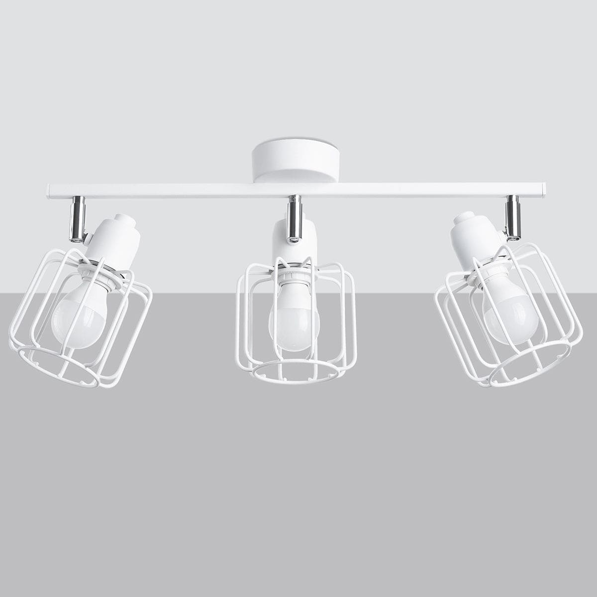 BELUCI 3 Vit Taklampa - Justerbar Loftstil Belysning - E27 Glödlampa Kompatibel - Minimalistisk Industriell Design Carvallo