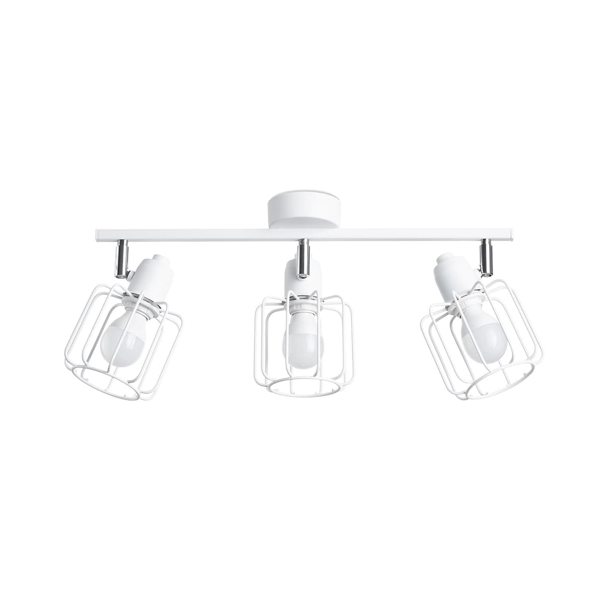 BELUCI 3 Vit Taklampa - Justerbar Loftstil Belysning - E27 Glödlampa Kompatibel - Minimalistisk Industriell Design Carvallo