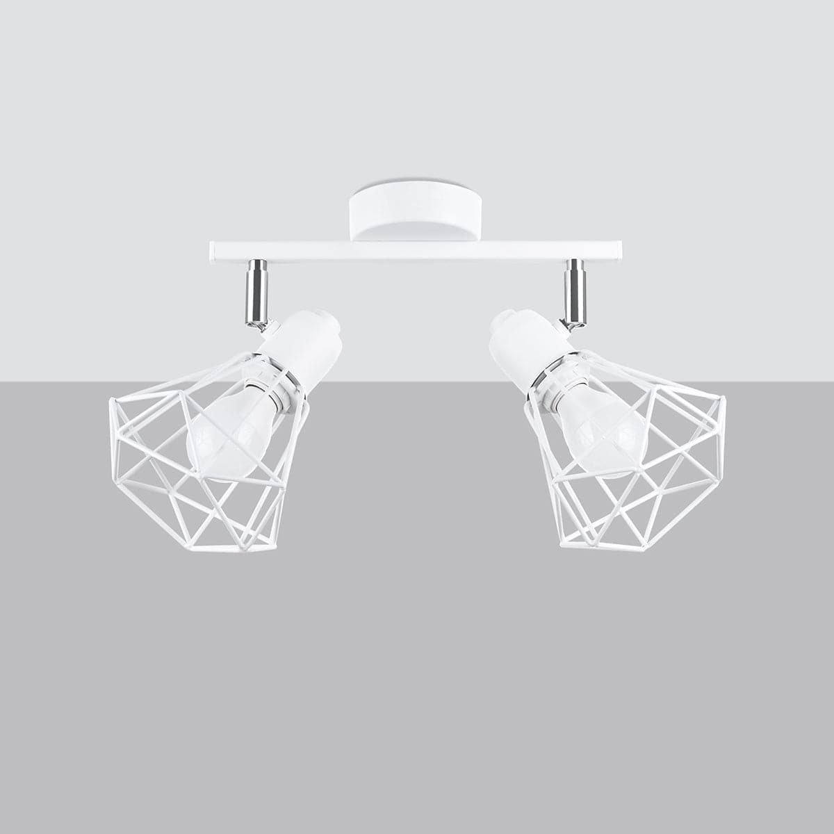 Taklampa Artemis 2 Vit - Modern Loft-Stil - Justerbar Ljusvinkel - Utbytbara Glödlampor - Hållbar Pulverlackerad Stål - Mångsidig Belysningslösning Carvallo