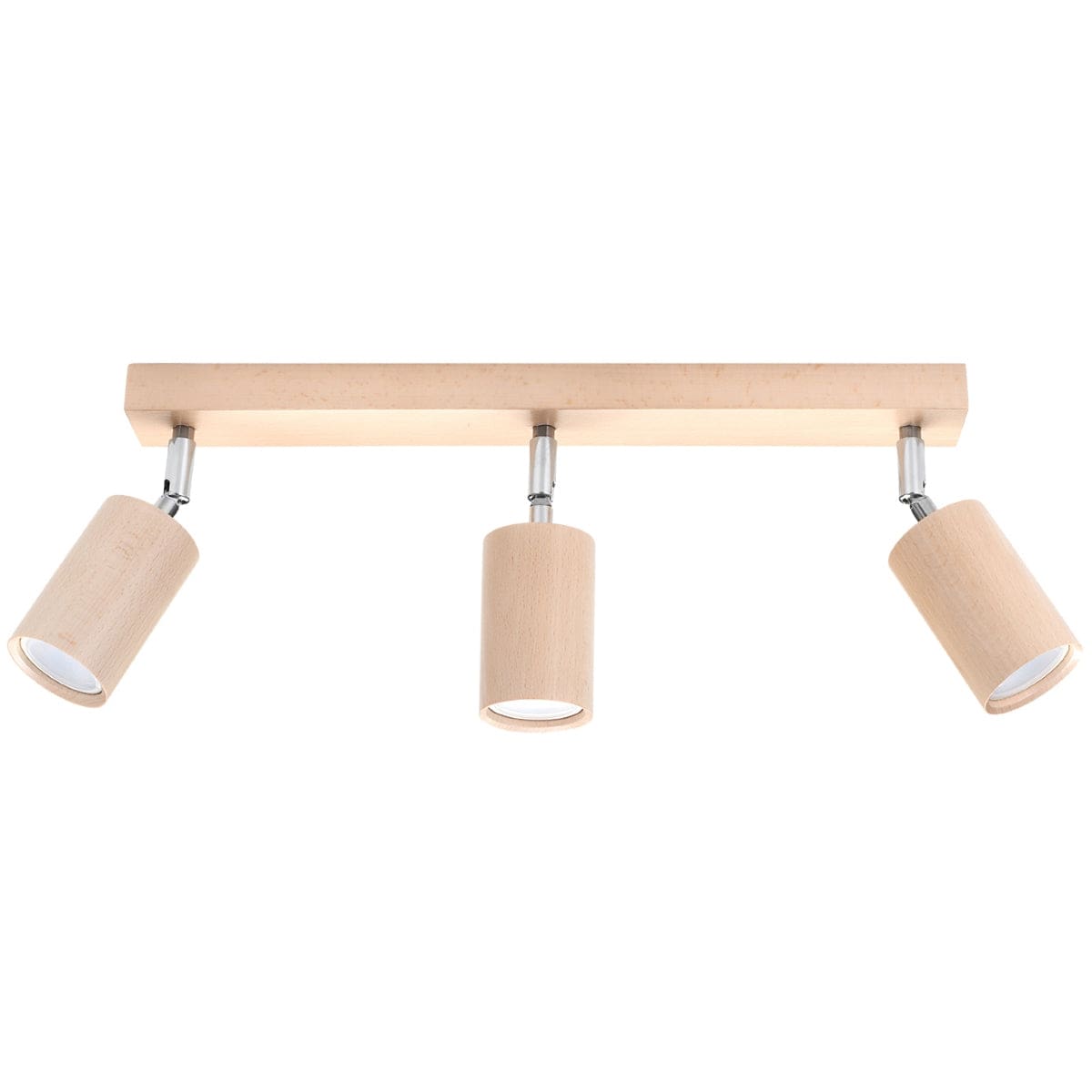 Taklampa Berg 3 Naturligt Trä - Trälampa - Tre Rörliga Lampskärmar - Stilig och Funktionell Design - Kompatibel med GU10 Glödlampor Carvallo