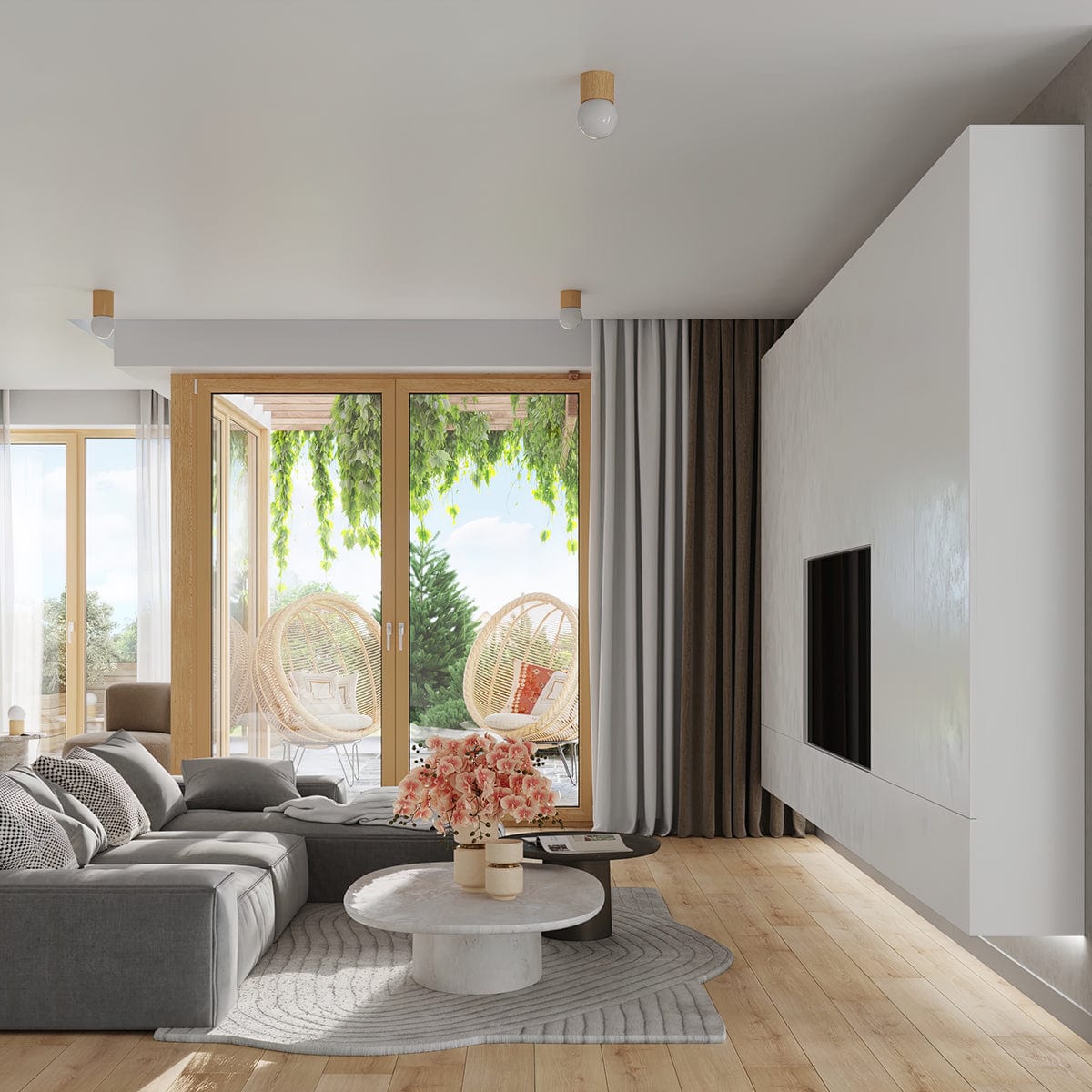 Taklampa Boomo 12 - Skandinavisk Minimalism - Design i Naturligt Trä - Varm Diffuserad Ljus - Finns i Flera Varianter - Polsk Hantverk Carvallo