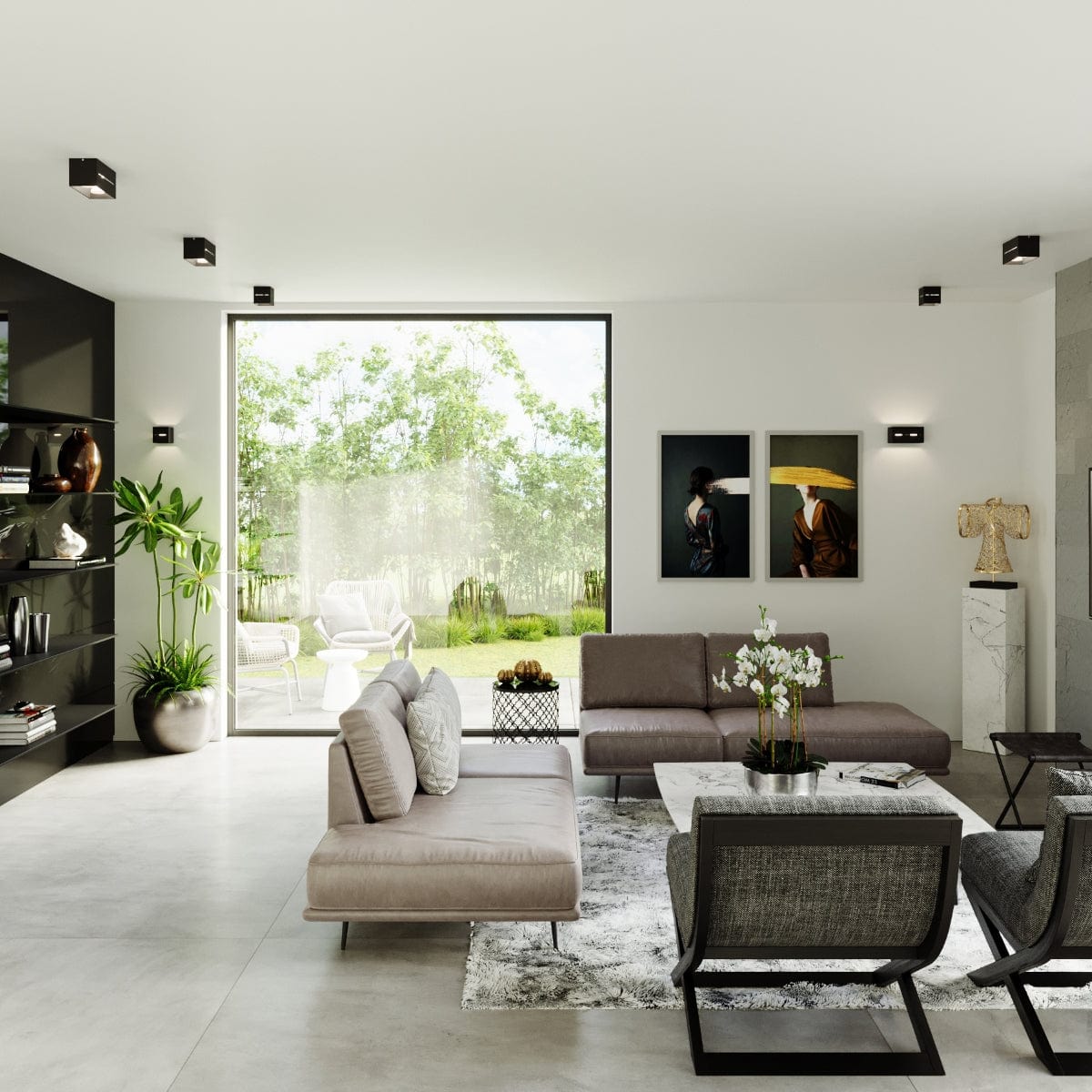 Taklampa Lobo 2 Svart - Modern svart taklampa med perforering - Aluminium Material - Utbytbara G9-lampor - Futuristisk design Carvallo