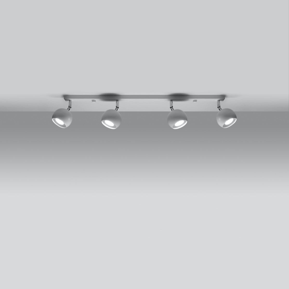 Taklampa Oculare 4 L Vit - Modern Spot Taklampa - 4 Justerbara Skärmar - Sferisk Design - Hållbart Stål - GU10 Lampa Kompatibel Carvallo