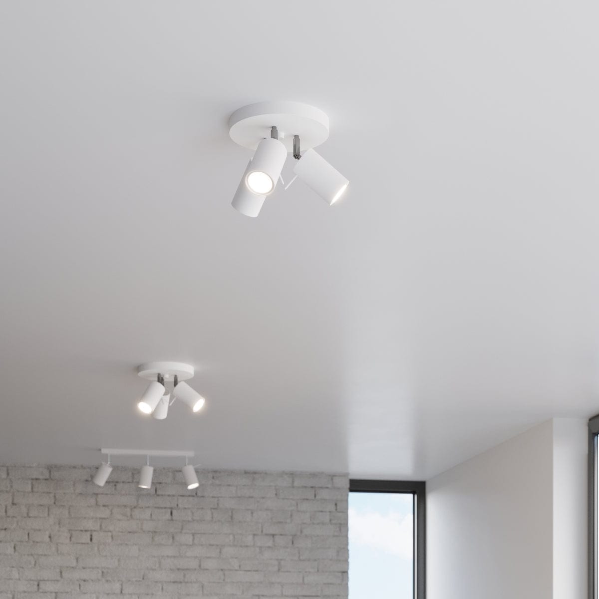 Taklampa Ring 3 P Vit - 3-skärmad Taklampa - Justerbara Armar - Lätt Installation - Hållbart Stål - Utbytbara GU10 Ljuskällor Carvallo