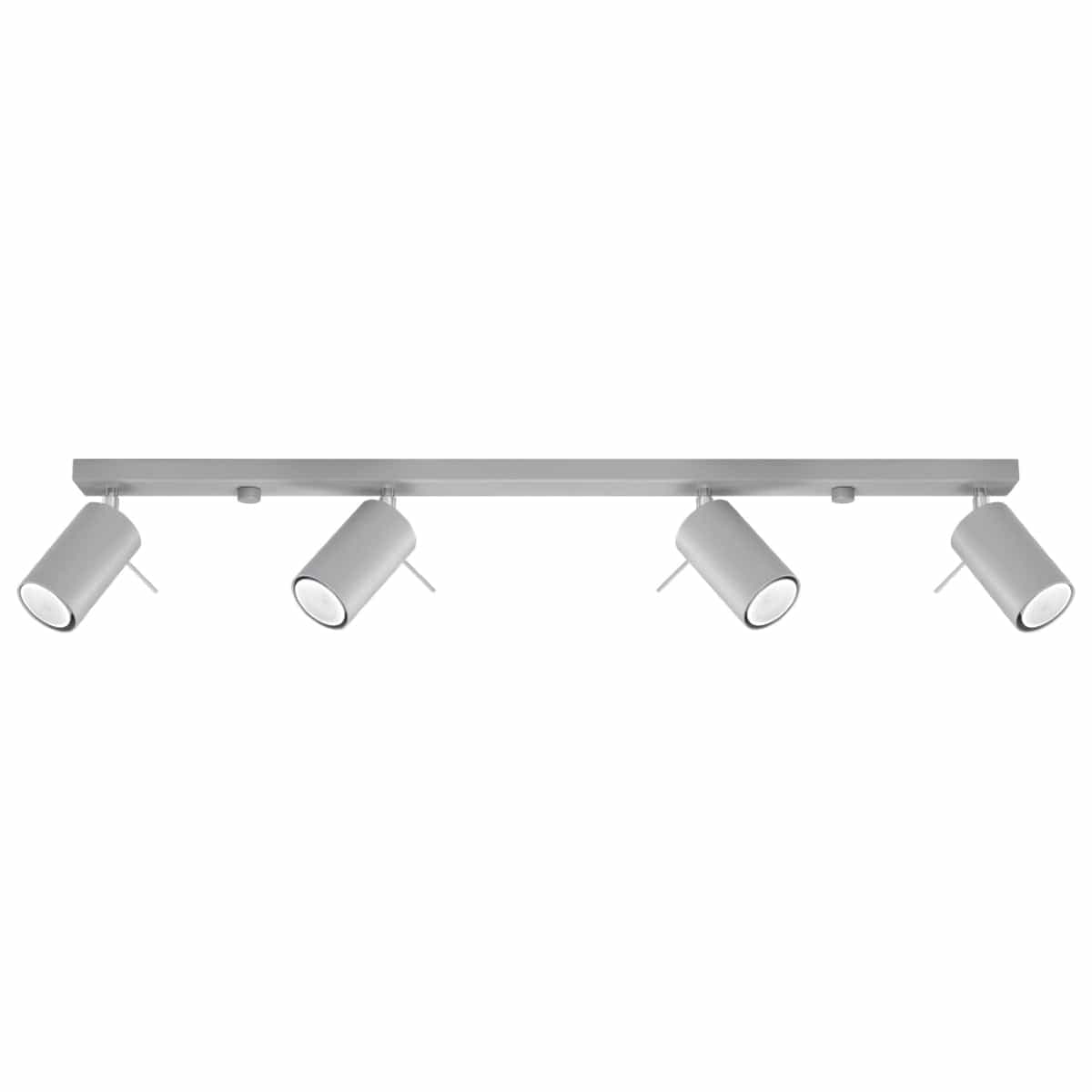 Taklampa Ring 4 L Grå - 4-Skärmad Justerbar Lampa - Lätt Installation - Hållbar Stål - Utbytbara GU10 Glödlampor Carvallo