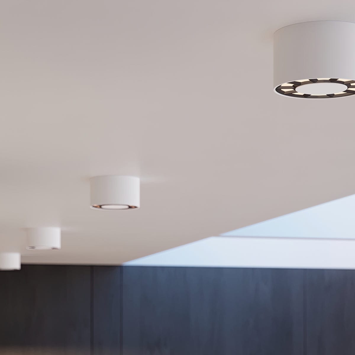 DIO Taklampa - Vit LED - Minimalistisk Modern Design - Hållbart Aluminium Material - Polsk Kvalitet - Mångsidig för Vardagsrum eller Sovrum Carvallo