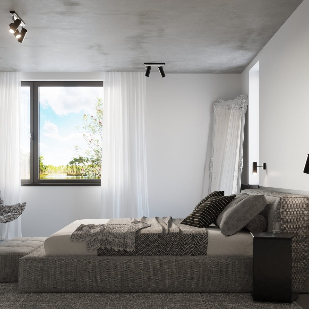 DIREZIONE Taklampa - 1-Ljuskälla Svart - Minimalistisk Modern Design - Justerbara Spotlight - GU10 Lampa Kompatibilitet - Perfekt för vilket rum som helst Carvallo