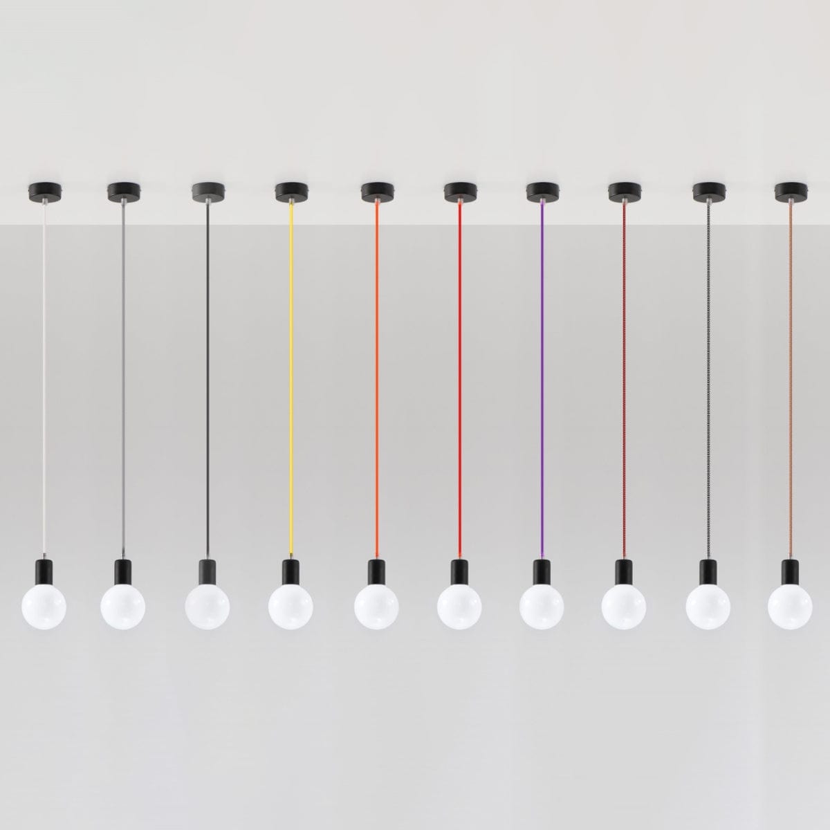 Edison Pendelampa - Svart Tyg & Stål - E27 Max 15W - Minimalistisk Design Carvallo