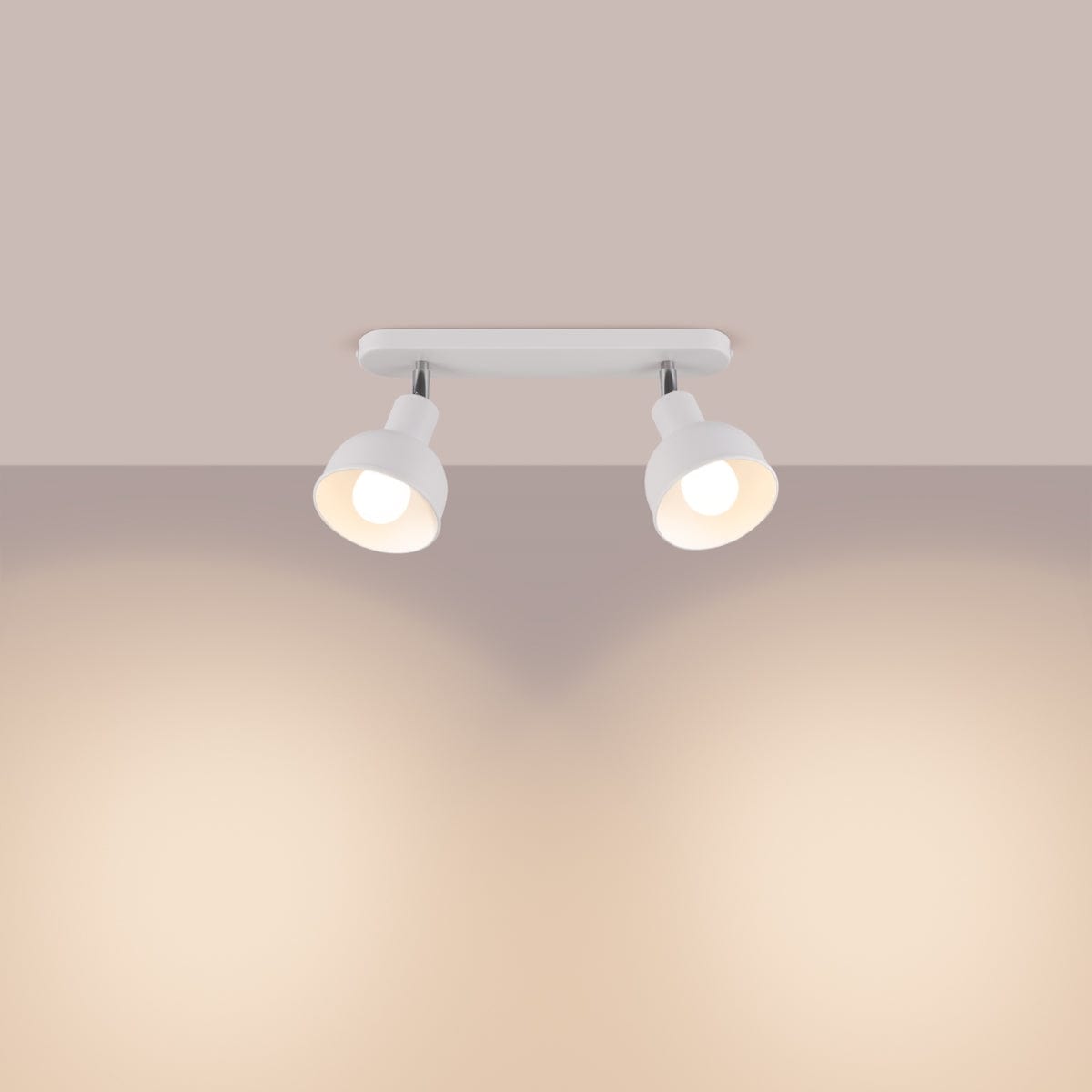 ELBA Taklampa - 2-Ljus Vit - Minimalistisk Justerbar Design - LED Kompatibel - Energibesparande - Idealisk för Kontor och Heminredning Carvallo