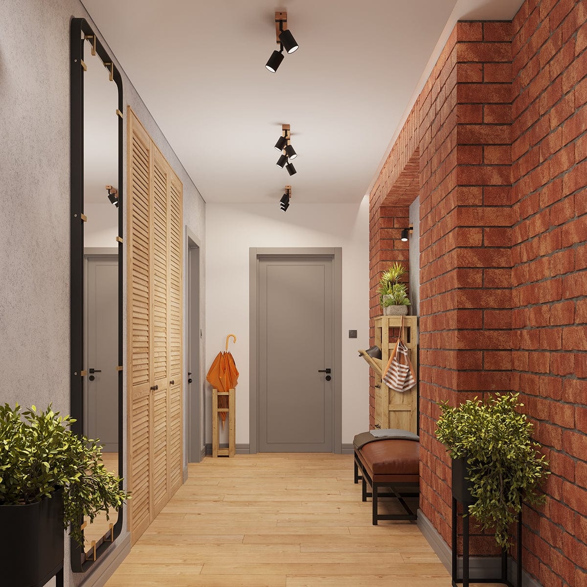 Fager Taklampa - 4-Ljus Svart - Riktad Belysning - Naturträ & Metall - Justerbara Skärmar - Stort Skandinaviskt Design - Energibesparande Carvallo