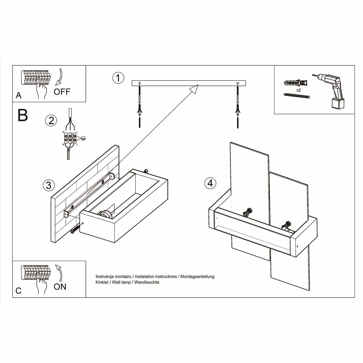 Feniks Modern Vägglampa - E27 - Trä & Glas - Naturligt Trä - 43x30x12 cm Carvallo
