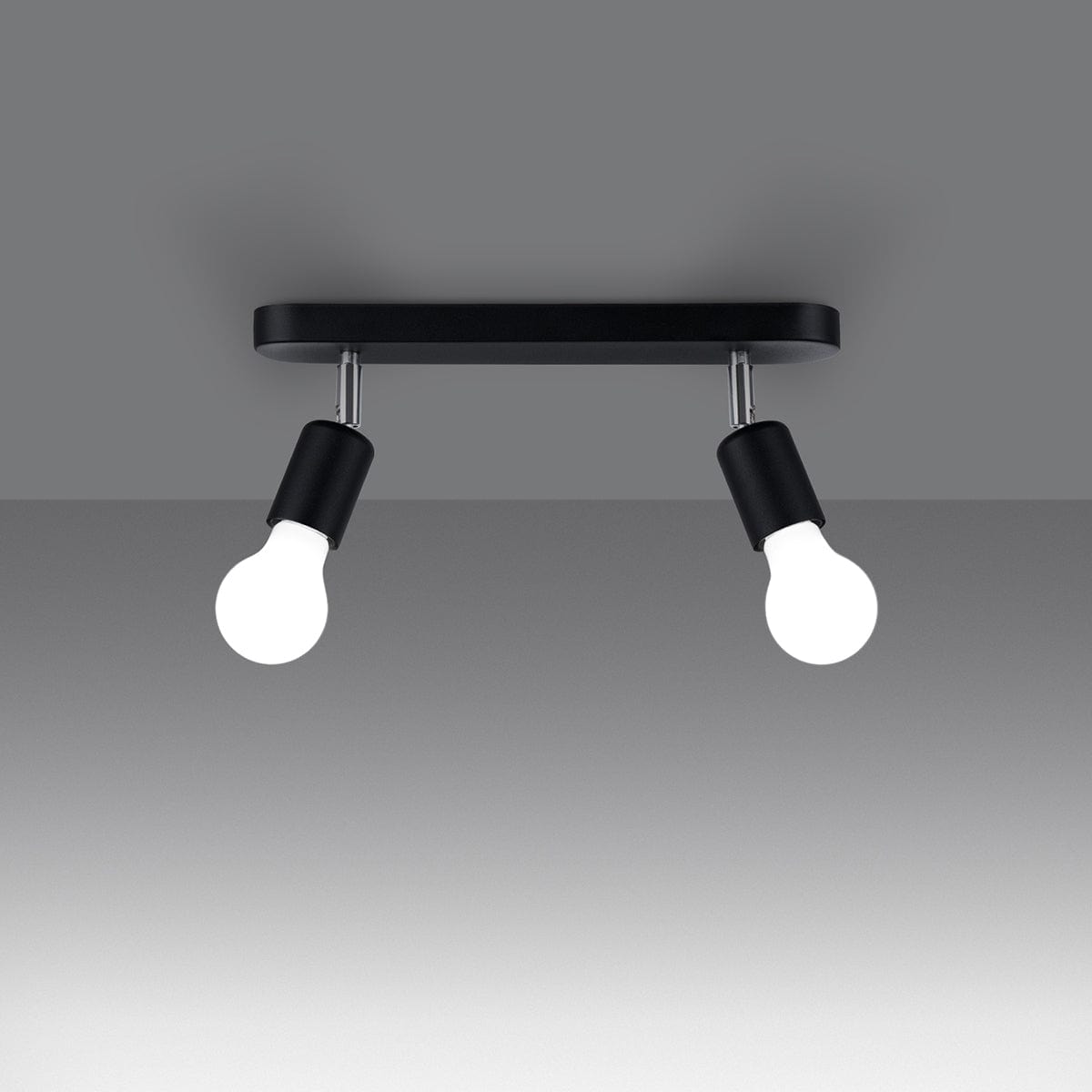 Fornes Taklampa - 2-ljus Svart - Justerbara Vinklar - Minimalistisk Design - Modern Metallbas - Funktionell Belysning - Smart Glödlampa Kompatibel Carvallo