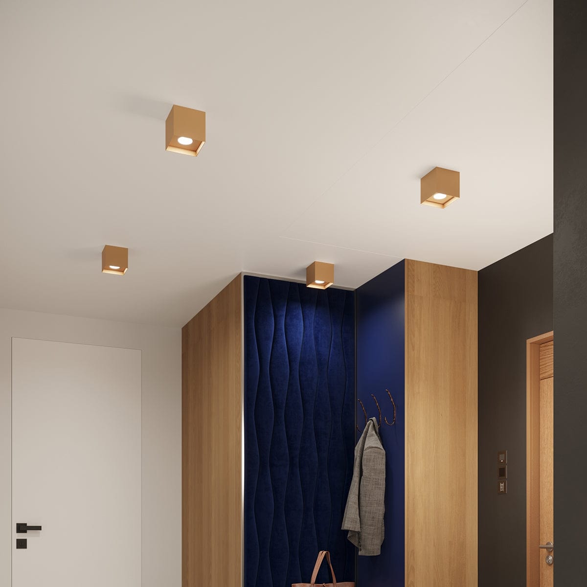 Hati Taklampa - Guld - Industriell Loftstil - Lätt Gipscement - Minimalistisk Design - Enkel Bytning av Glödlampa - Kompakt och Mångsidig Carvallo