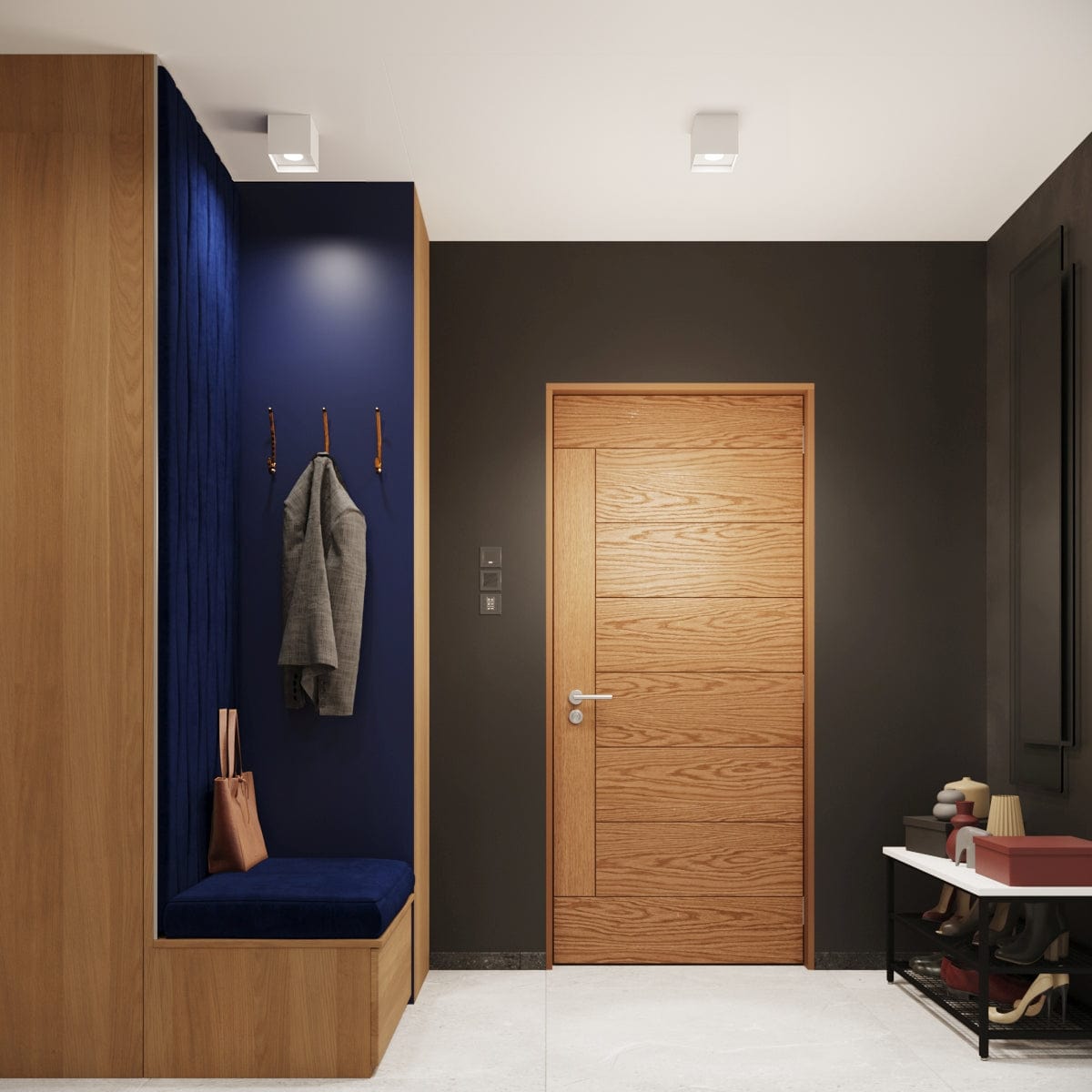 HATI Vit Taklampa - Industristil - Minimalistisk Design - Gips-Cement Material - Enkel Glödlampbyte - Kompakt & Funktionell Belysning Carvallo