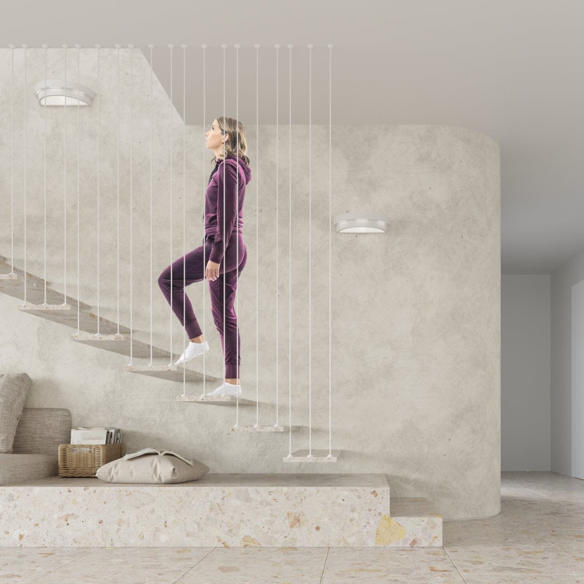 Helios Keramisk Vägglampa - Vit - Modern & Elegant Design - E27 Carvallo