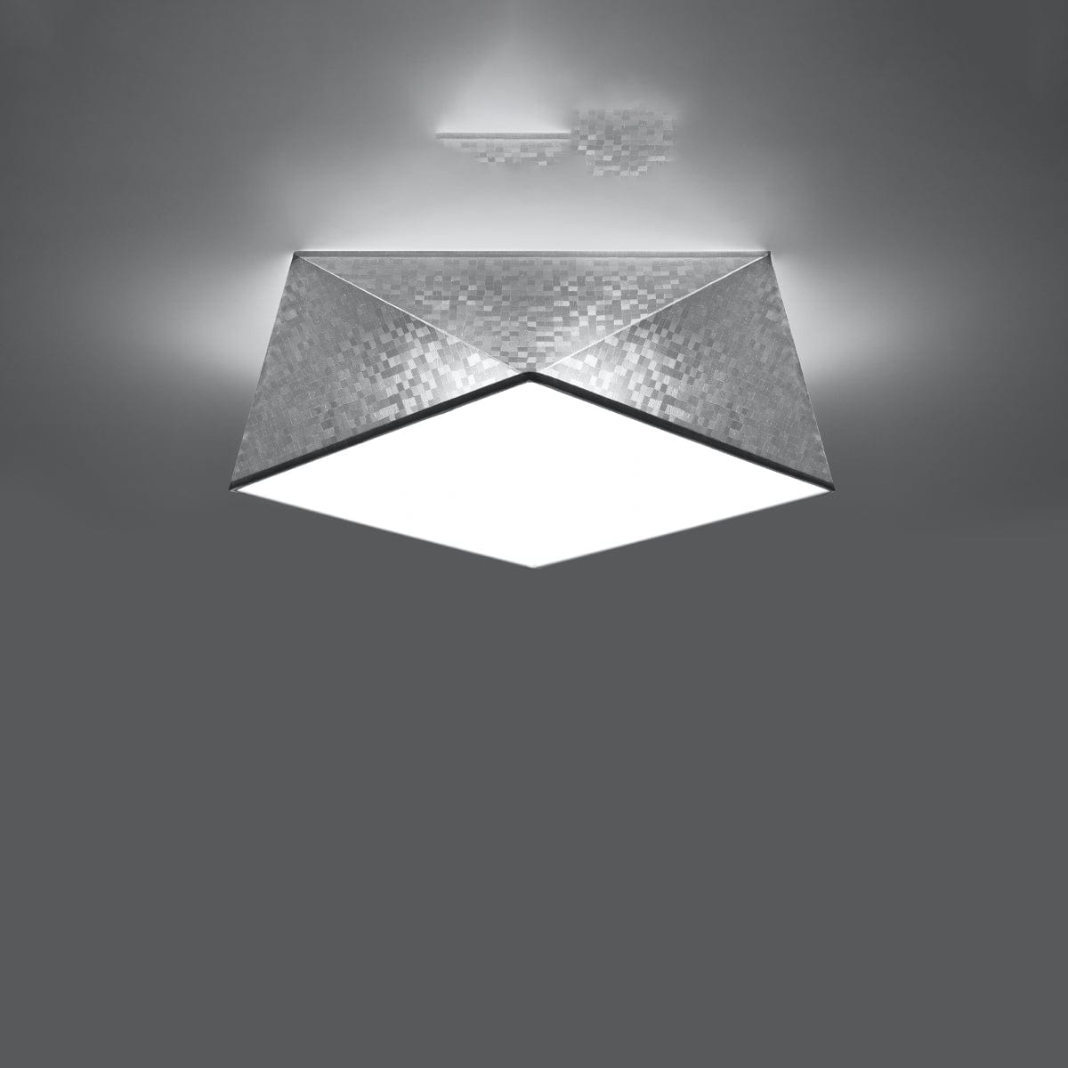 HEXA Silver Taklampa 35 cm - Modern Geometrisk Design - E27 Lampa Kompatibel - Hållbar & Elegant Belysning för Stiliga Interiörer Carvallo