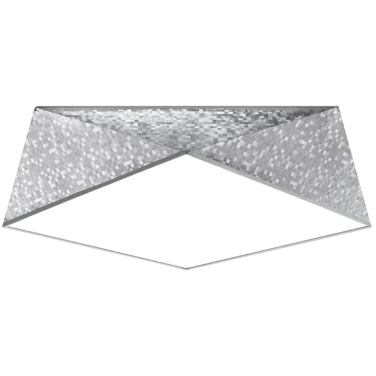 HEXA Silver Taklampa 45 cm - Modern Geometrisk Design - E27 Glödlampa Kompatibel - Stilig Belysning för Samtida Interiörer Carvallo