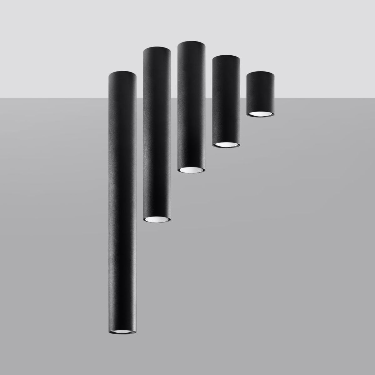 LAGOS 10 Svart Taklampa - Modern Minimalistisk Design - Hållbar Stål - Lätt Installation - GU10 Lampa Kompatibel Carvallo