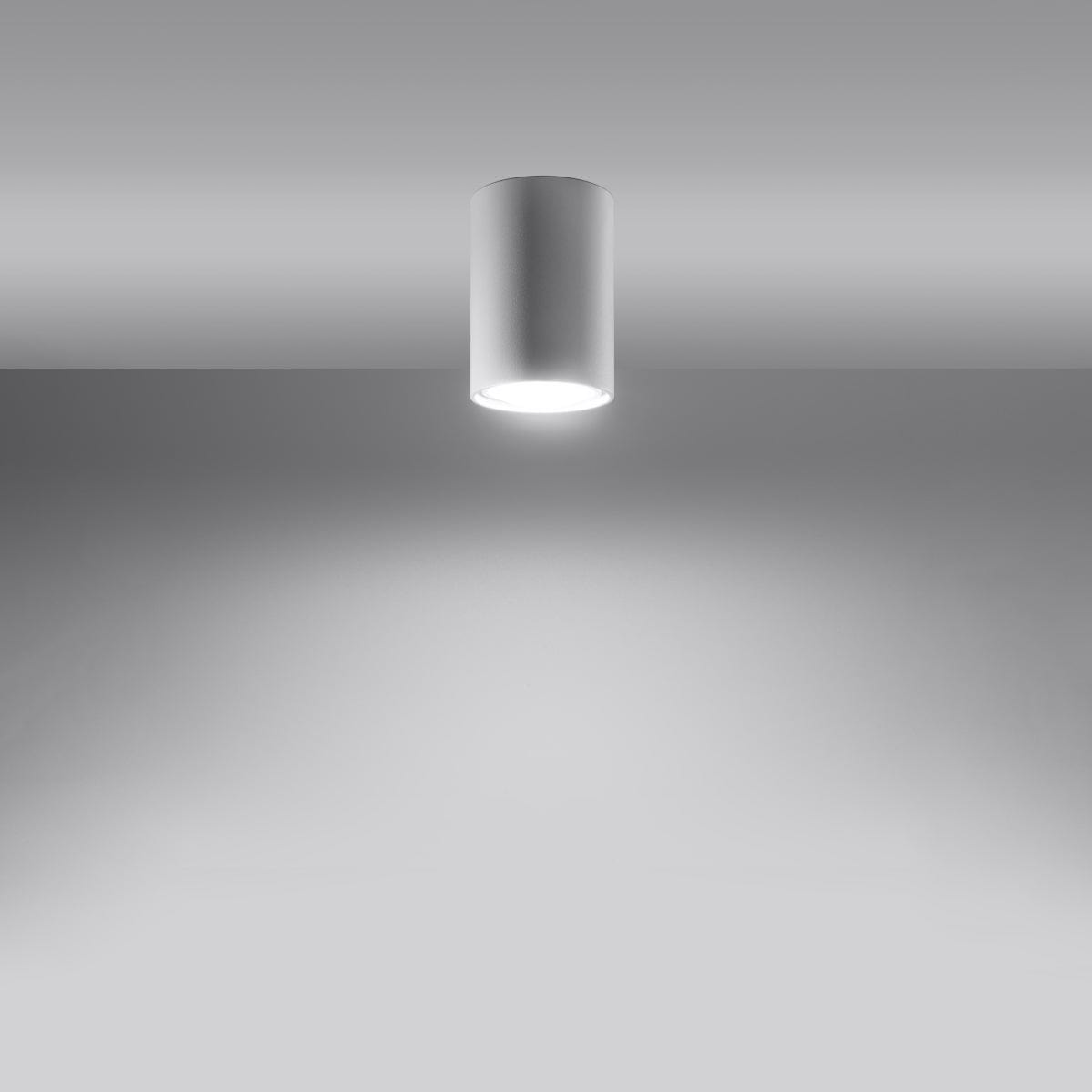 LAGOS 10 Vit Taklampa - Minimalistisk Modern Design - Hållbar Stål - Lätt att Installera - GU10 Lampa Kompatibel Carvallo