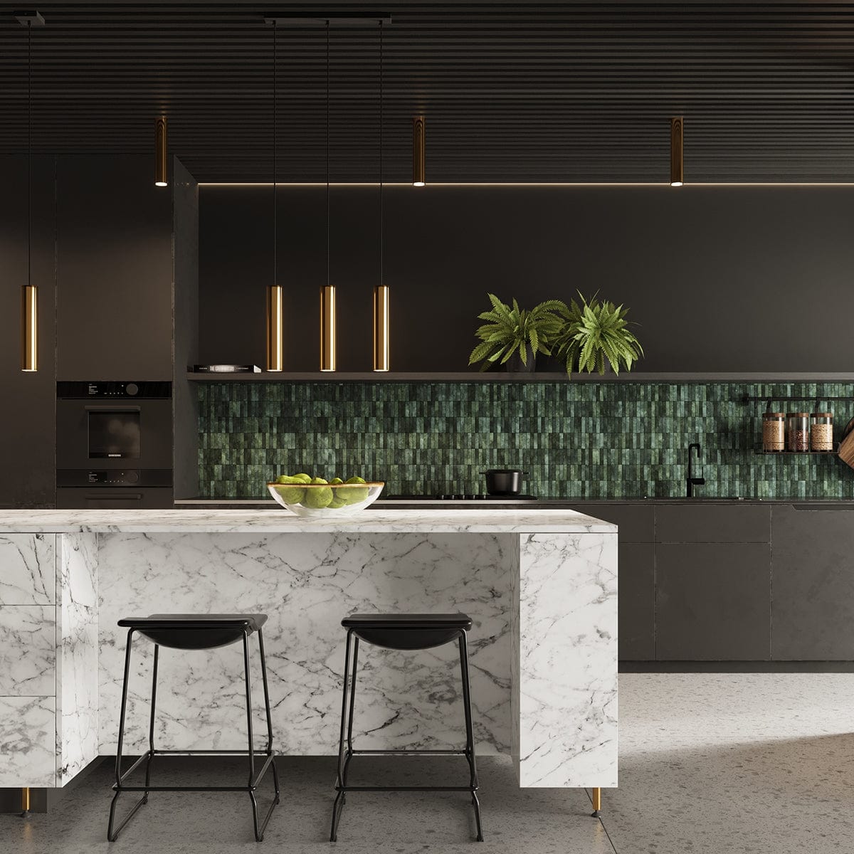 LAGOS 30 Polerad Guld Taklampa - Modern Minimalistisk Design - Justerbar Höjd - Hållbart Stål - GU10 Lampa Kompatibel Carvallo