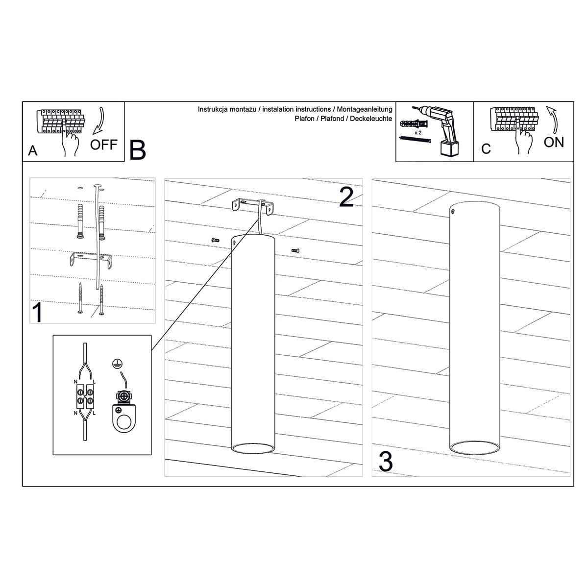 LAGOS 30 Polerad Guld Taklampa - Modern Minimalistisk Design - Justerbar Höjd - Hållbart Stål - GU10 Lampa Kompatibel Carvallo