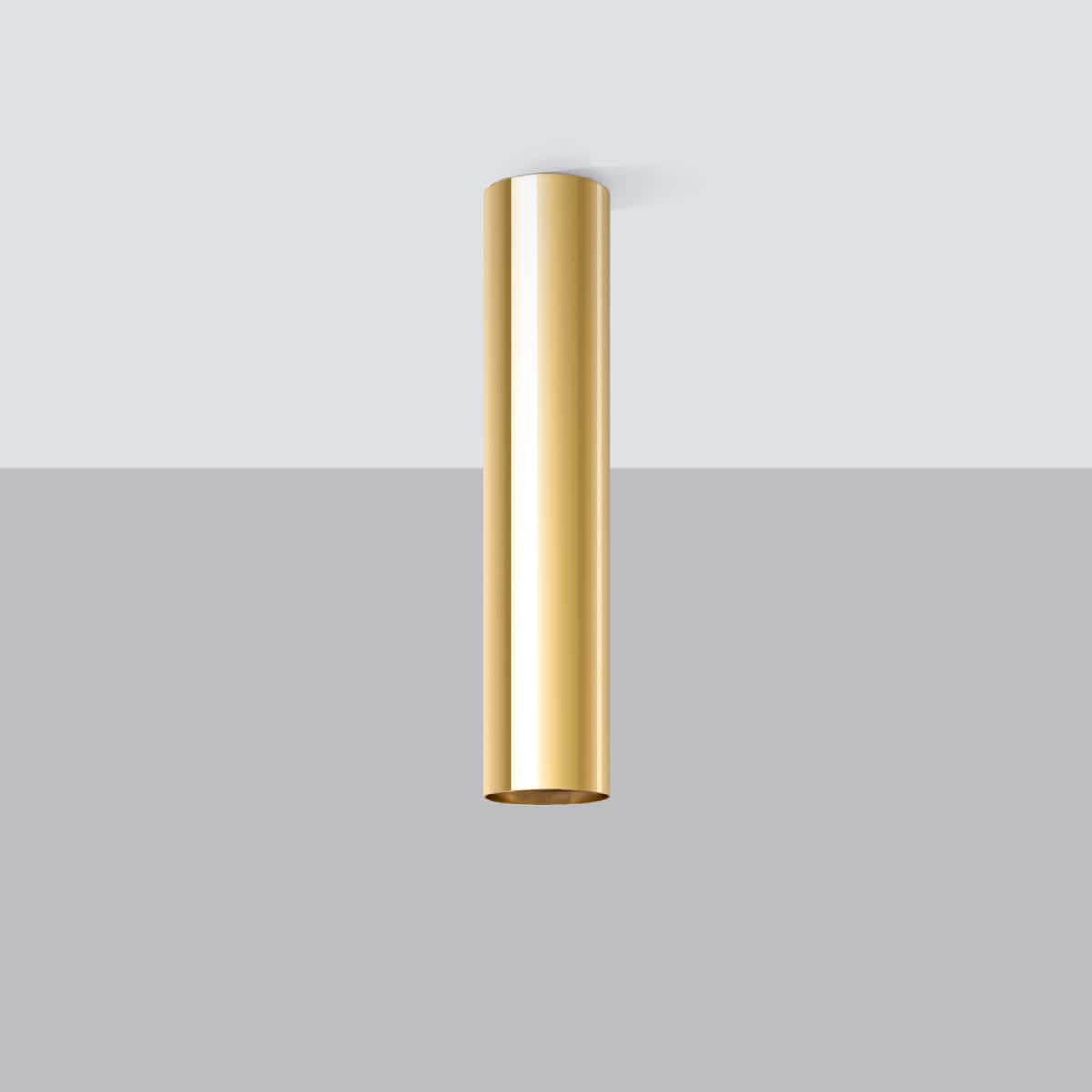 LAGOS 30 Polerad Guld Taklampa - Modern Minimalistisk Design - Justerbar Höjd - Hållbart Stål - GU10 Lampa Kompatibel Carvallo