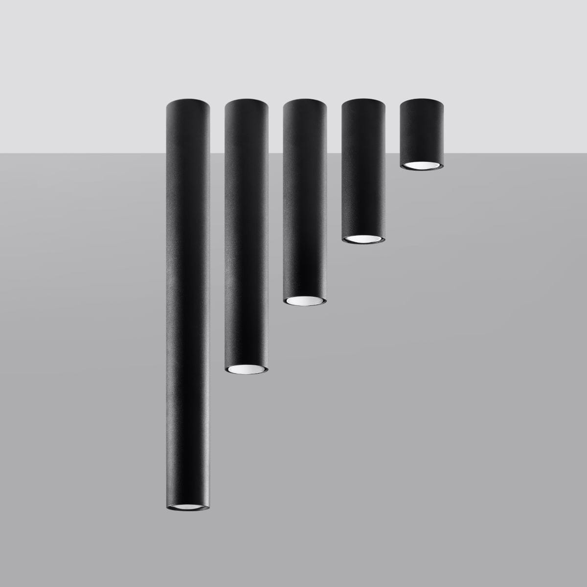 LAGOS 40 Svart Taklampa - Modern Minimalistisk Design - Hållbar Stål - Lätt Installation - GU10 Lampa Kompatibel Carvallo