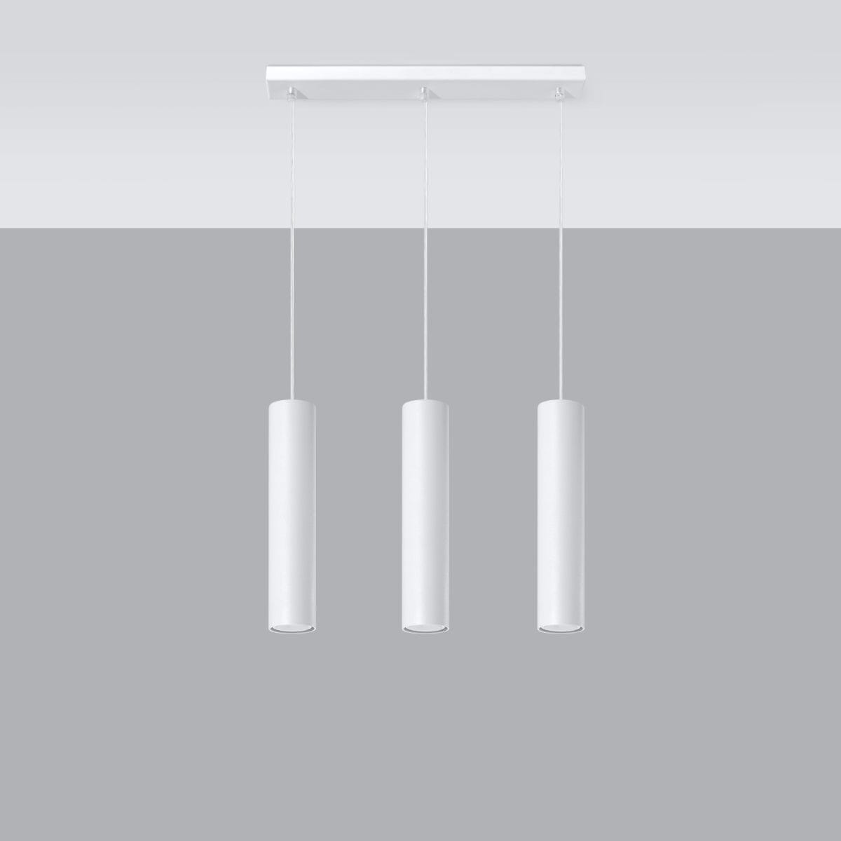 LAGOS - Pendellampa 3L Vit - Modern Hänglampa - Justerbar Sladd - Hållbar Stålskärm Carvallo