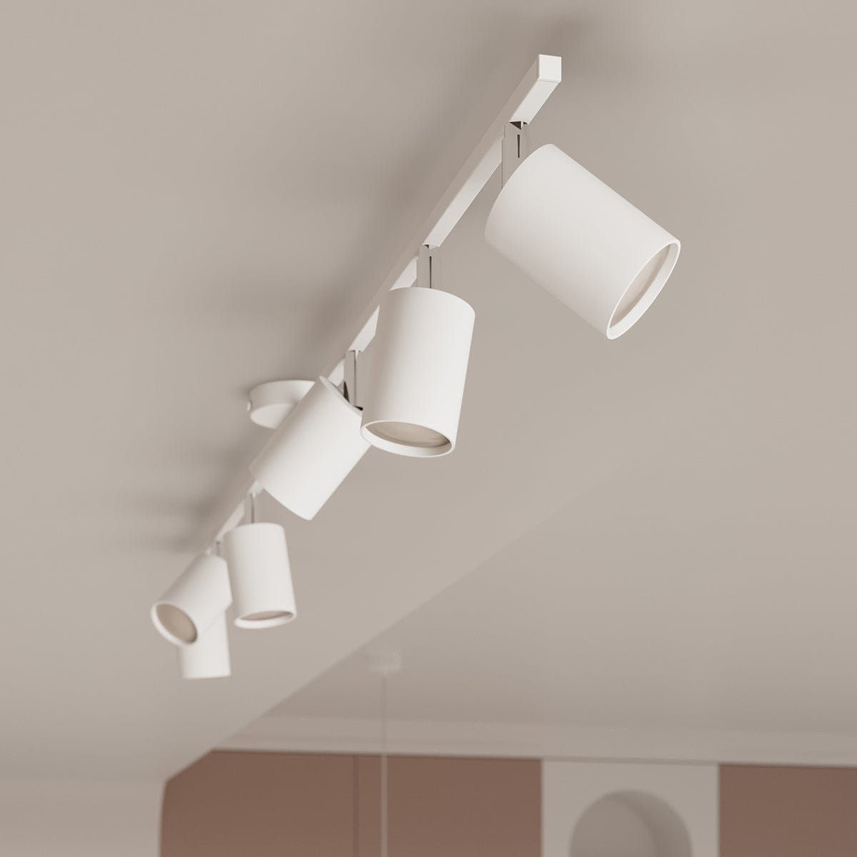 LEMMI Taklampa 6 L Vit - Minimalistisk Design - Justerbar Ljusvinkel - Smart Glödlampa Kompatibel - Lätt att Rengöra - Funktionell Belysning Carvallo